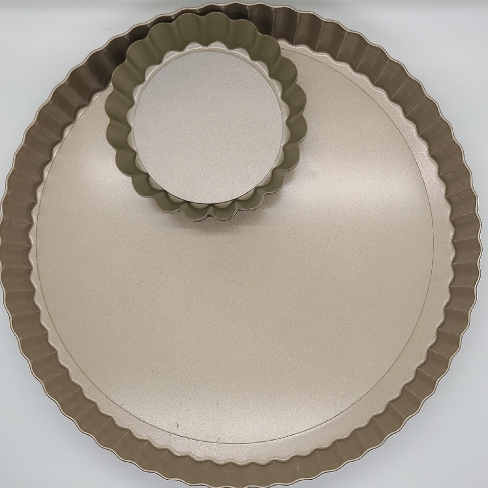 Tart Pan Set Removable Bottom Quiche Pan Non-Stick Pie Tart